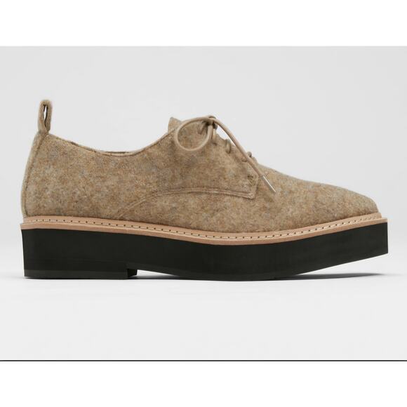 EILEEN FISHER Nims Platform Oxford In Felt Tan Size 7 - Picture 2 of 9